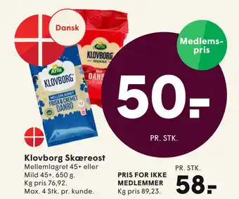 SPAR Klovborg Skæreost tilbud