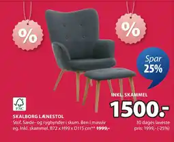 JYSK SKALBORG LÆNESTOL tilbud
