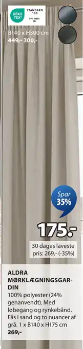 JYSK ALDRA MØRKLÆGNINGSGARDIN tilbud