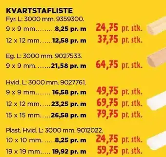 jem & fix KVARTSTAFLISTE tilbud