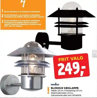 jem & fix BLOKHUS VÆGLAMPE tilbud