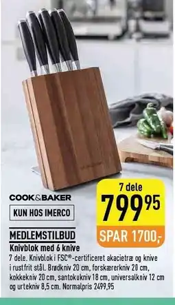 Imerco COOK & BAKER Knivblok med 6 knive tilbud