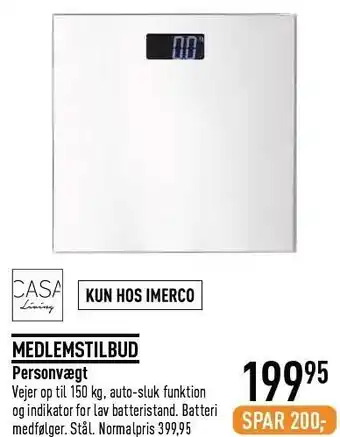 Imerco Personvægt tilbud