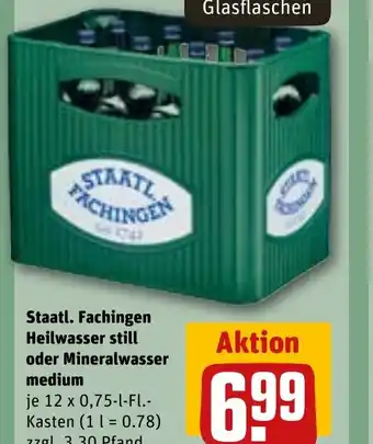 REWE Staatl. Fachingen Heilwasser still oder Mineralwasser medium tilbud