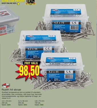 Harald Nyborg Rustfri A4 skruer tilbud