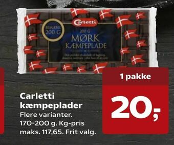 Kvickly Carletti kæmpeplader tilbud