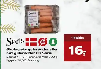 Kvickly Økologiske gulerødder eller mix gulerødder fra Søris tilbud