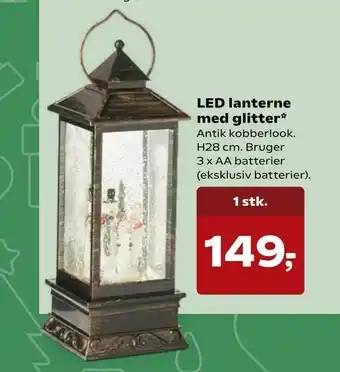 Kvickly LED lanterne med glitter tilbud