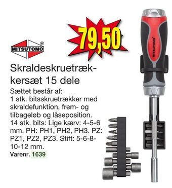 Skraldeskruetrækkersæt 15 dele