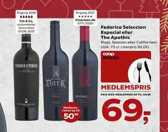 Kvickly Federico Seleccion Especial eller The Apothic tilbud