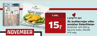 Kvickly XL kutterrejer eller ovnklar fiskefileter tilbud