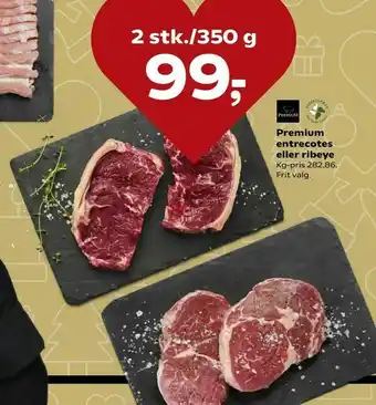 Kvickly Premium entrecotes eller ribeye tilbud