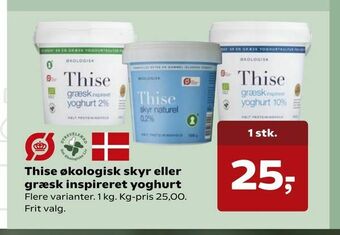 Kvickly Thise økologisk skyr eller græsk inspireret yoghurt tilbud