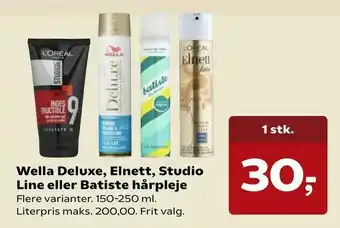 Kvickly Wella Deluxe, Elnett, Studio Line eller Batiste hårpleje tilbud