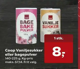 Kvickly Coop Vaniljesukker eller bagepulver tilbud
