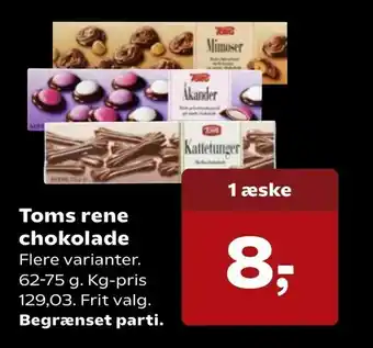 Kvickly Toms rene chokolade tilbud