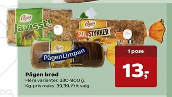 Kvickly Pågen brød tilbud