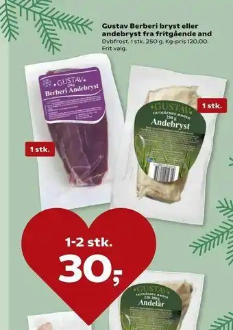 Kvickly Gustav Berberi bryst eller andebryst fra fritgående and tilbud