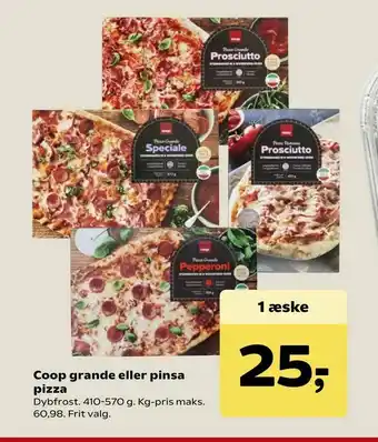 Kvickly Coop grande eller pinsa pizza tilbud
