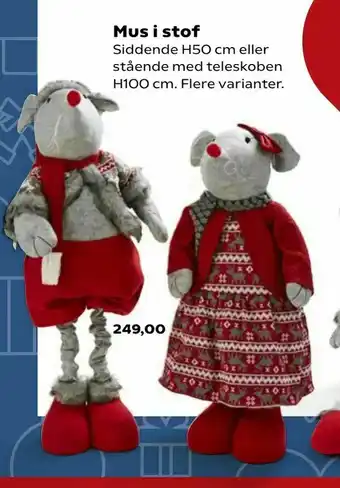 Kvickly Mus i stof tilbud