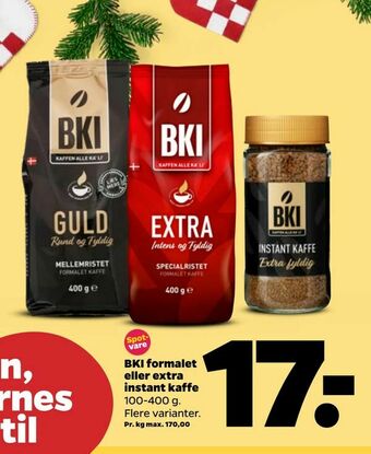 Netto BKI formalet eller extra instant kaffe tilbud