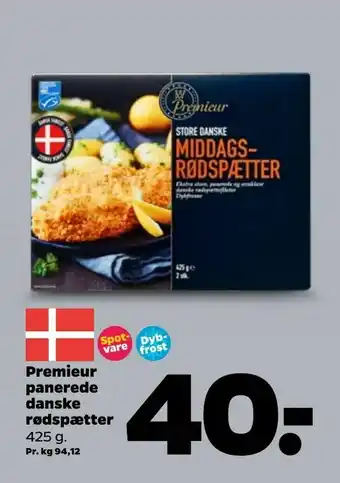 Premieur panerede danske rødspætter