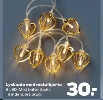 Netto Lyskæde med metalhjerte tilbud