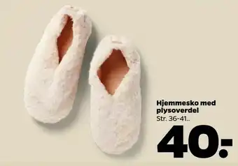 Netto Hjemmesko med plysoverdel tilbud