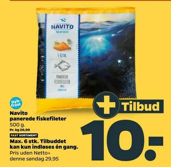 Netto Navito panerede fiskefileter tilbud