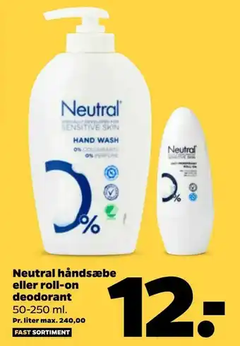 Netto Neutral håndsæbe eller roll-on deodorant tilbud