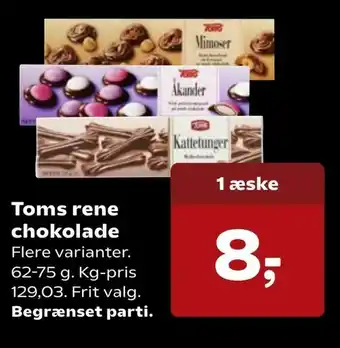 SuperBrugsen Toms rene chokolade tilbud
