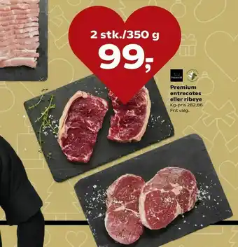 SuperBrugsen Premium entrecotes eller ribeye tilbud