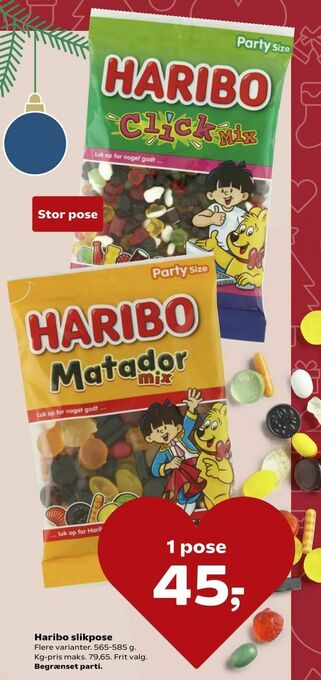 SuperBrugsen Haribo slikpose tilbud