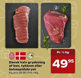 SuperBrugsen Dansk kalv grydesteg af bov, tykkam eller kalvespidsbryst tilbud