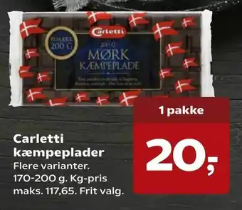 SuperBrugsen Carletti kæmpeplader tilbud
