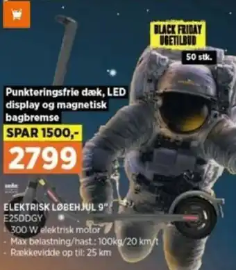 Power Elektrisk Løbehjul 9" E25DDGY tilbud