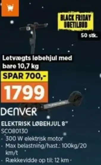 Power Elektrisk Løbehjul SCO80130 tilbud