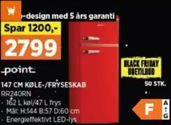 Power 147 Cm Køle-/Fyseskab RR240RN tilbud