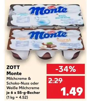 Kaufland ZOTT Monte tilbud