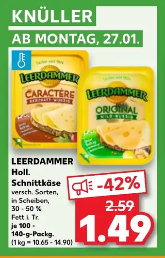 Kaufland LEERDAMMER Holl. Schnittkäse versch. Sorten, tilbud