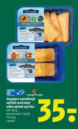 Coop 365 Glyngøre sprødbagt sejfilet med eller uden spinat og feta tilbud