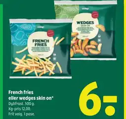 Coop 365 French fries eller wedges skin on tilbud