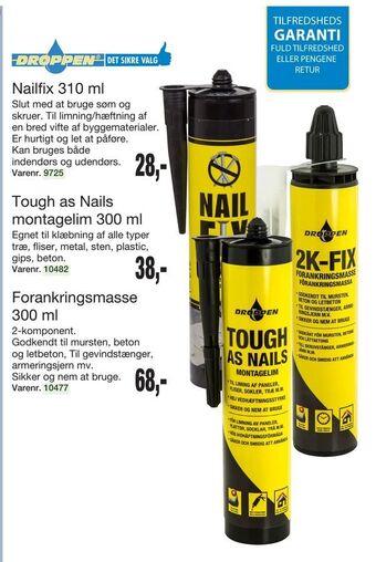 Harald Nyborg Tough as Nails montagelim 300 ml tilbud