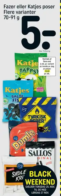 REMA 1000 Fazer eller Katjes poser tilbud