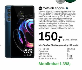 YouSee Motorola edge tilbud
