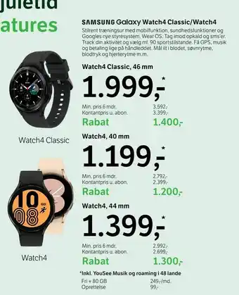 YouSee Samsung Galaxy Watch4 Classic/Watch4 tilbud