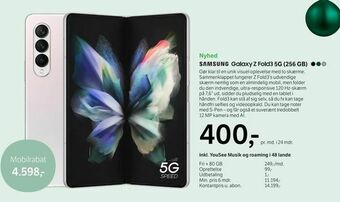 YouSee Samsung Galaxy Z Fold3 5g (256 gb) tilbud