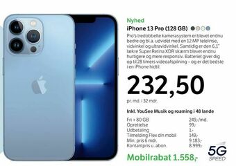 YouSee iPhone 13 Pro (128 GB) tilbud