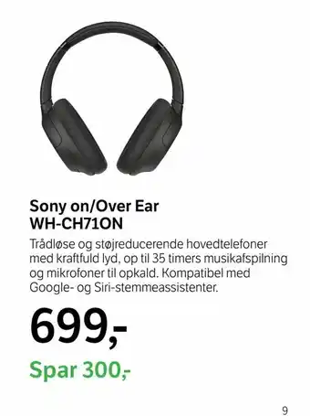 YouSee Sony on/Over Ear WH-CH71ON tilbud