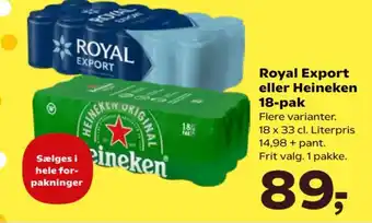 SuperBrugsen ROYAL Export eller Heineken tilbud